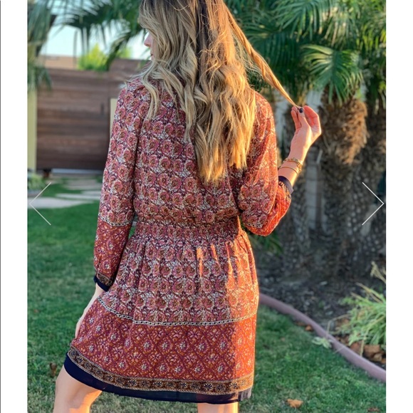 Dress Forum Boho Mini Dress with Smocked Waist, Size Small (NWOT) - Picture 2 of 9